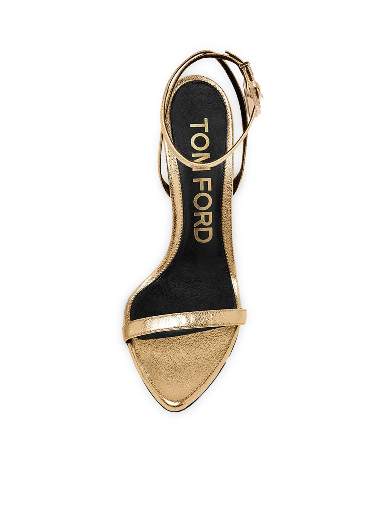 GOLD HIGH-HEELED STILETTO SANDAL IN PATENT LEATHER - Image 4