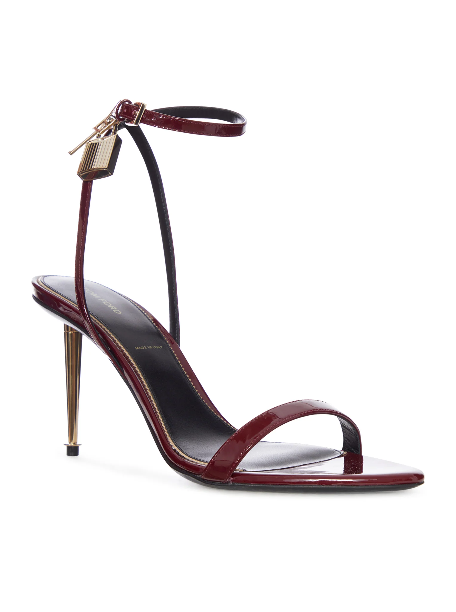 HIGH-HEELED PATENT LEATHER STILETTO SANDALS - Image 2