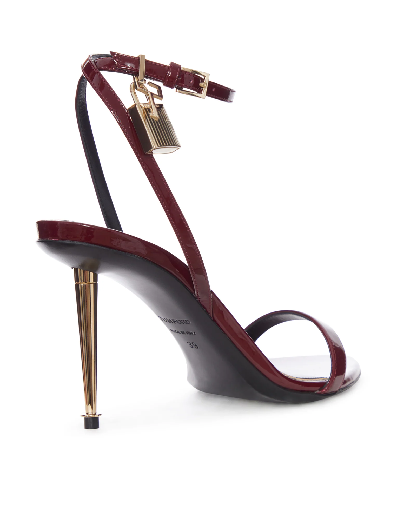 HIGH-HEELED PATENT LEATHER STILETTO SANDALS - Image 3