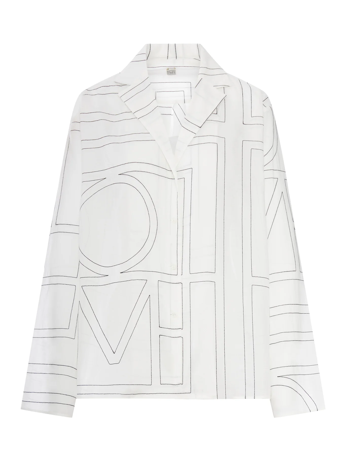 COTTON BLEND SHIRT WITH MONOGRAM EMBROIDERY