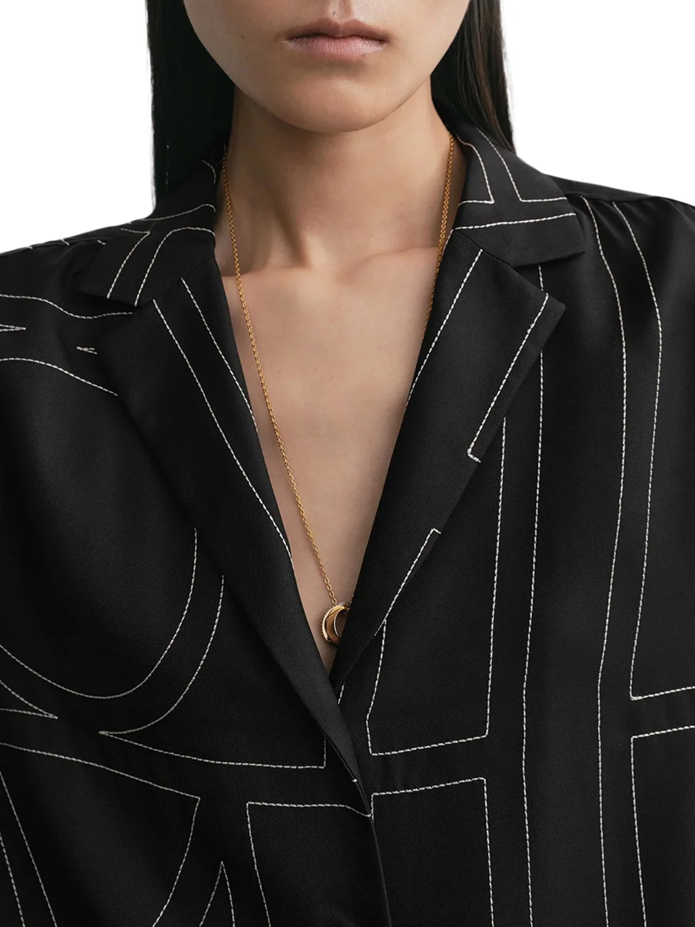 SILK SHIRT WITH MONOGRAM EMBROIDERY - Image 6
