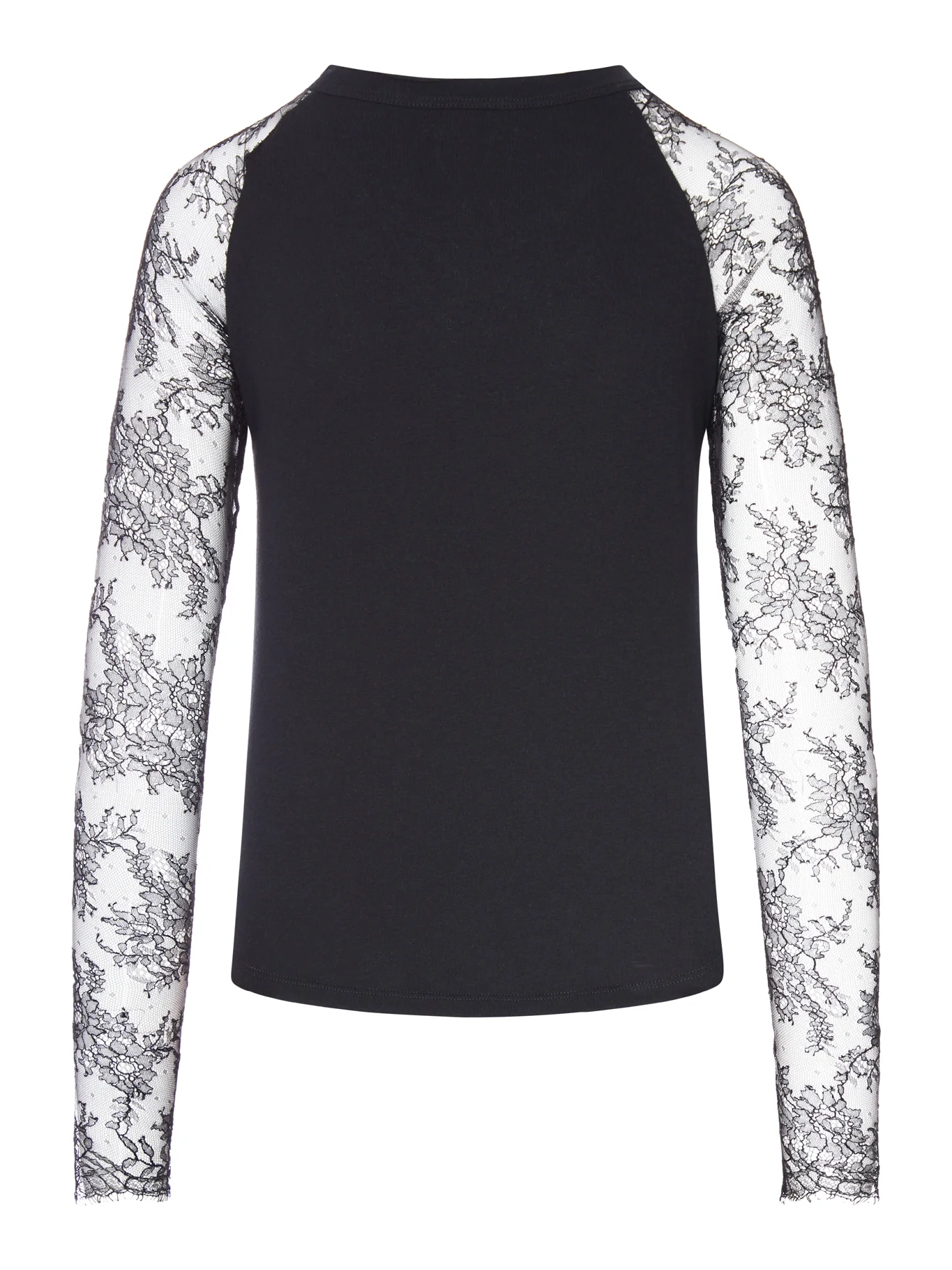 T-SHIRT WITH LACE SLEEVES AND GRAPHIC PRINT - Image 2