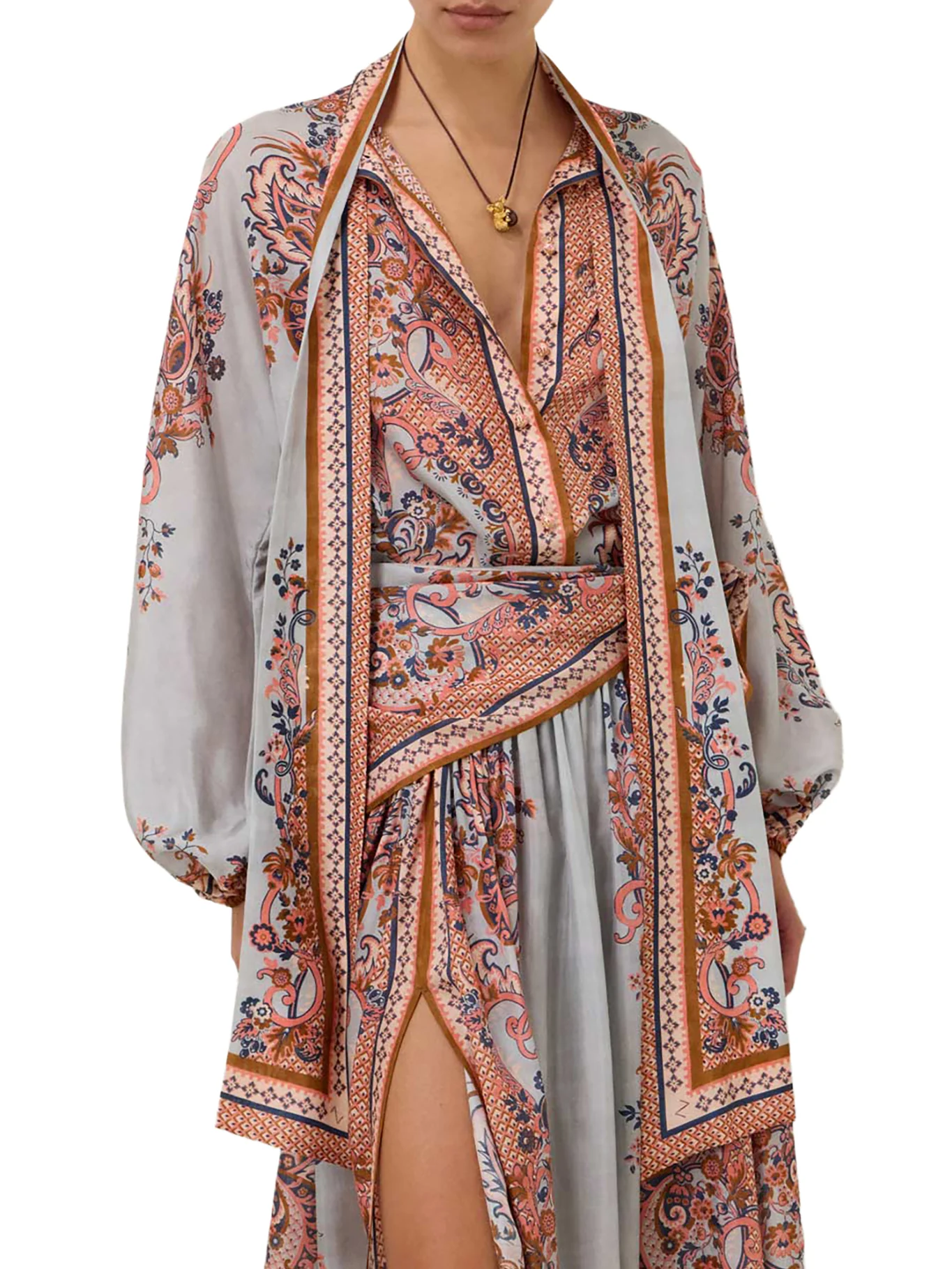 ASTER BLOUSE WITH NECK BOW IN PURE SILK - Image 2