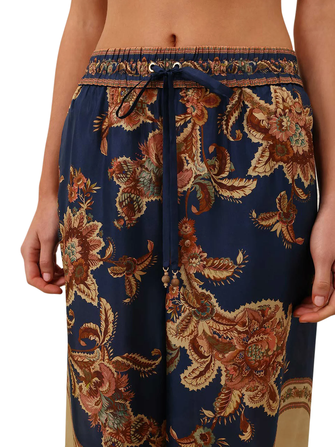 ASTER WIDE LEG PRINTED SILK TROUSERS - Image 4
